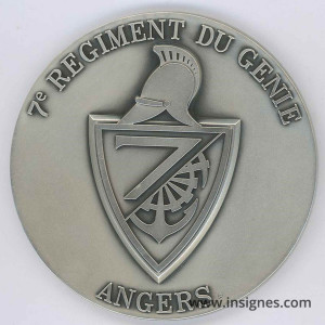 7° Régiment du GENIE Médaille de table 70 mm