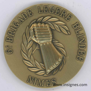 6° Brigade Légére Blindée Médaille de table 65 mm